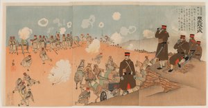 Colonel Kumamoto Masaji, Regimental Commander of the Imperial Guard Artillery by Kobayashi Kiyochika