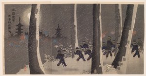 Great Fierce Battle in the Snow near Niuzhuang by Kobayashi Kiyochika