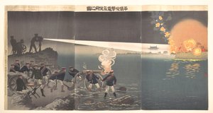Use of Electricity during the Siege of Pyongyang by Kobayashi Kiyochika