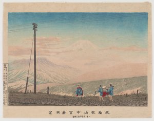 View of Mount Fuji from Hakone mountains, sketched at 3 a.m. in early January, 1881 by Kobayashi Kiyochika