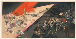 Our Army’s Great Victory at the Night Battle of Pyeongyang by Kobayashi Toshimitsu