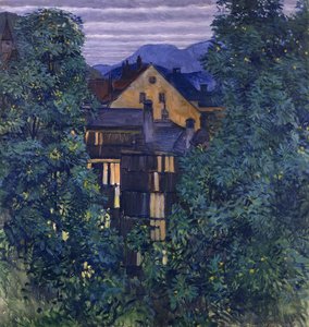 Overview of Payerbach, in the Background the Rax by Koloman Moser