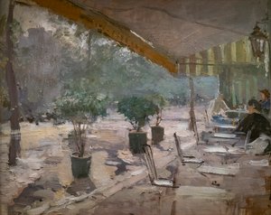 A Paris Café by Konstantin Alekseevich Korovin
