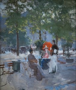 A Paris Café by Konstantin Alekseevich Korovin