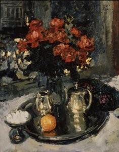 Roses and Violets by Konstantin Alekseevich Korovin