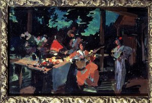 Terrace. Evening at the Country House