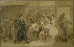 Behind the Curtain in the Serf Theatre by Konstantin Alexandrovich Trutovsky