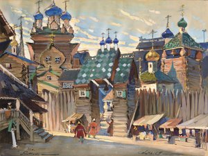 Market Place. Stage Design for the Opera Prince Igor by A. Borodin
