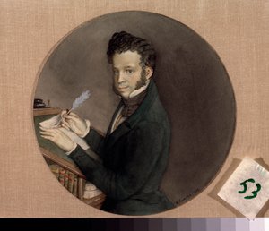 Portrait of the Writer Alexander Pushkin by Konstantin Andreevic Somov