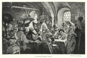 A Russian Bridal Feast by Konstantin Egorovich Makovsky