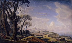 Landscape with Trees (1927) by Konstantin Fyodorovich Bogayevsky