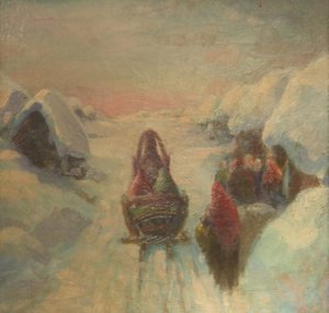 Winter. Sledge Driving by Konstantin Konstantinovich Pervukhin