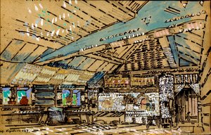 Stage Design for the Opera Sadko, by Nikolai Rimsky-Korsakov, Novgorod, Russia, 1917 by Konstantin Alekseevich Korovin
