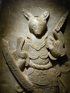 Grave Ornament, Zodiac Rabbit on Agalmatolite, 8th Century, Korea