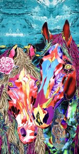 Colorful Abstract Horses