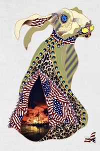 Patriotic Rabbit Collage by Kostyantin Malginov