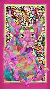 Psychedelic Sphynx Cat by Kostyantin Malginov