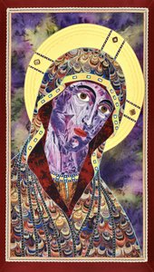 Purple Madonna Icon by Kostyantin Malginov