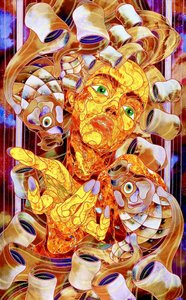 Vibrant Fragmented Portrait by Kostyantin Malginov