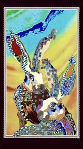 Vibrant Mosaic Rabbits by Kostyantin Malginov