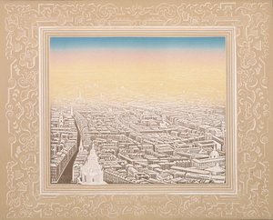 Aerial View of London Framed in a Decorative Border, c. 1845 by Kronheim and Co