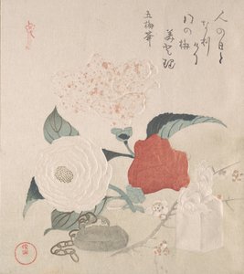 Camellia Flowers, a Netsuke and a Seal