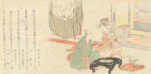 Courtesan with Client Before a Tokonoma Alcove