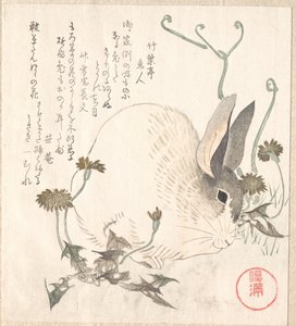 Hare and Dandelion by Kubo Shunman