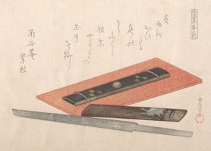 Knife and Two Knife Handles by Kubo Shunman