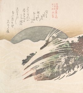 Setting Moon on Waves