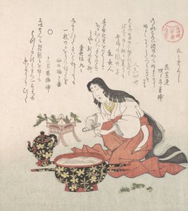 Woman Cutting Her Nails after Gathering Herbs