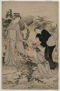 Women Cutting Branches of Bush Clover, The Noji Tama River in Omi Province