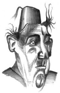 Abstract Fez Hat Portrait