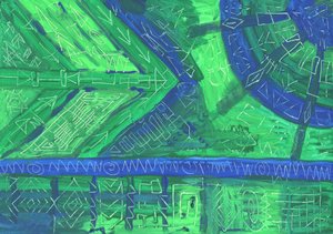 Abstract Green Blue Patterns