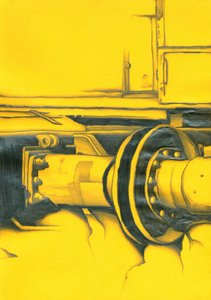 Abstract Industrial Yellow Wheel