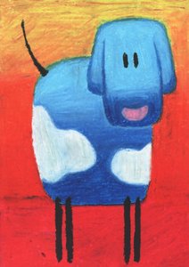 Cheerful Blue Dog by Kulik