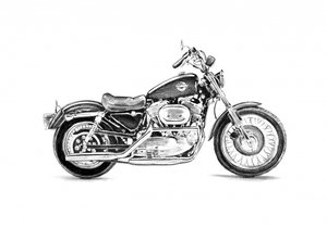 Classic Motorcycle Drawing by Kulik