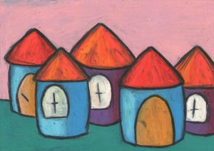 Colorful Whimsical Houses by Kulik