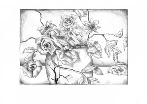 Cracked Rose Vase