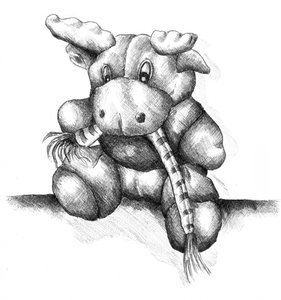 Cute Moose Drawing