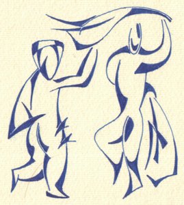 Dancing Figures Embrace by Kulik