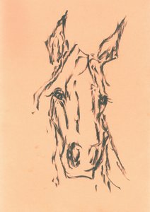 Elegant Horse Head Sketch by Kulik