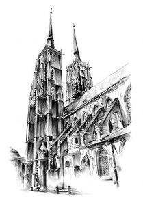 Grand Gothic Cathedral Sketch