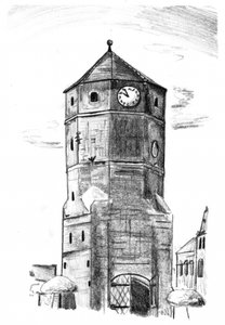 Historic Clock Tower Sketch by Kulik