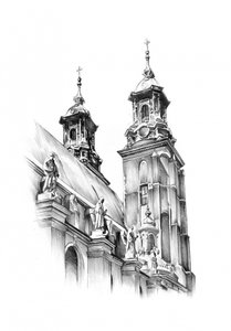 Ornate Church Towers Sketch