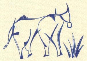 Stylized Blue Bull by Kulik