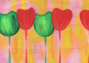 Vibrant Abstract Tulips