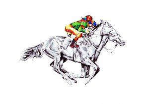 Vibrant Racehorse Jockey by Kulik