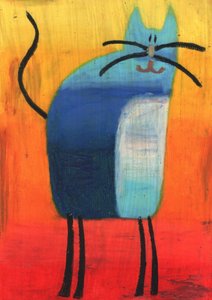 Whimsical Blue Cat by Kulik
