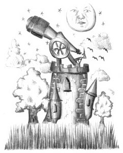 Whimsical Moonlit Stargazer